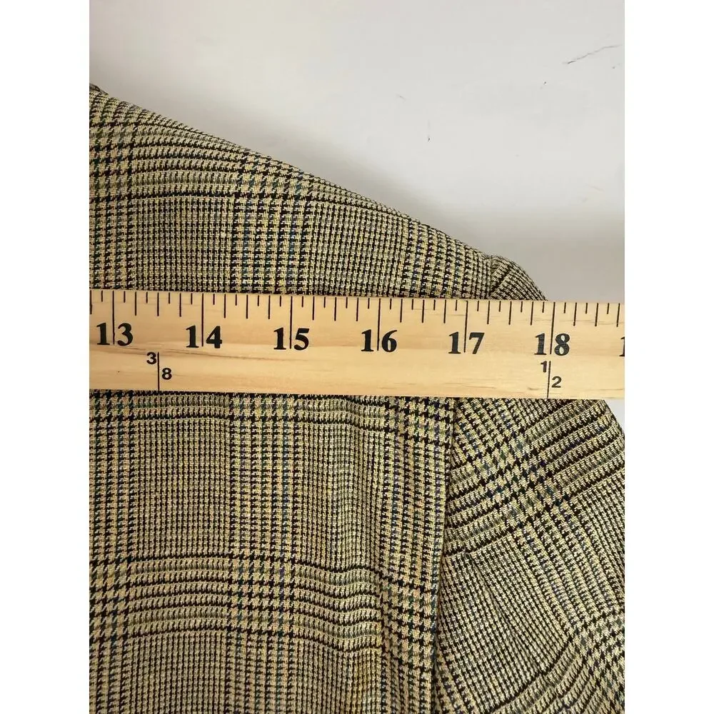 Oak Creek Dillards Mens Sport Coat 42R Silk Wool Glen Plaid Blazer USA Made